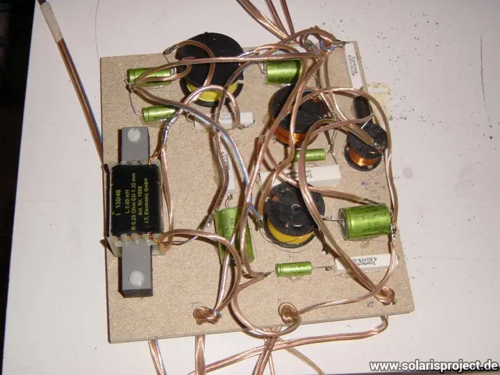 Crossover board with components and wiring