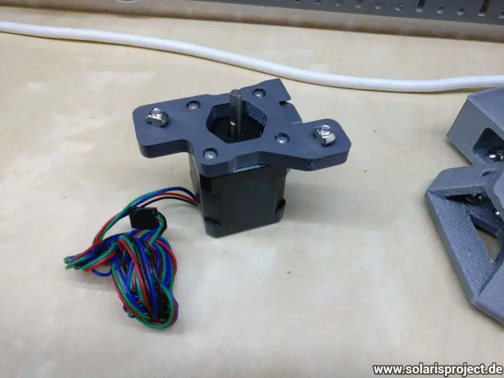 3D-printed motor mount installed on frame