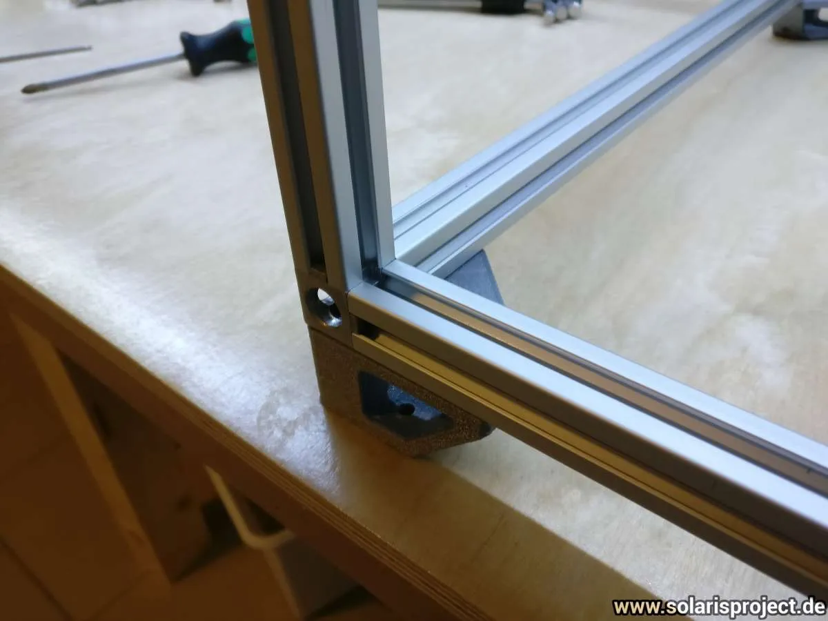 V-Slot frame rails arranged before assembly