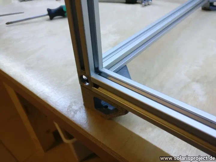 V-Slot frame rails arranged before assembly