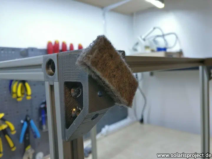 Stepper motor mounted on the VORON frame