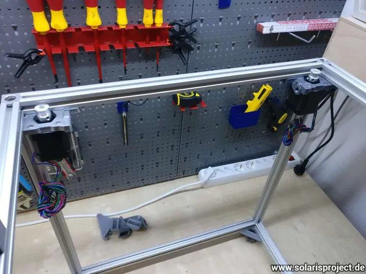 Frame assembly with motors and idlers in place
