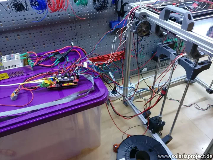 First layer being laid down on the print bed