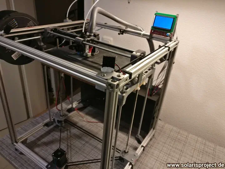 VORON printer front view with electronics visible