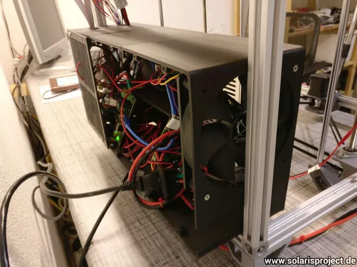 VORON printer side view showing cable management