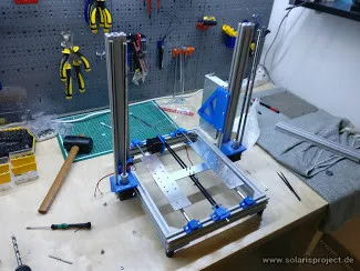 AM8 aluminium frame initial assembly