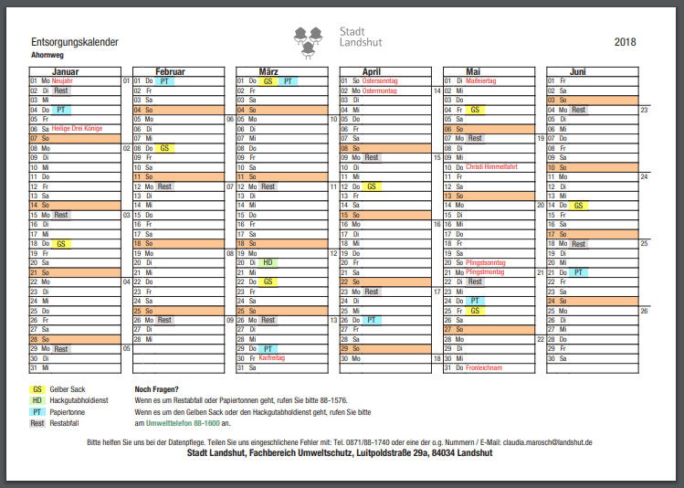 Waste Collection Schedule as PDF