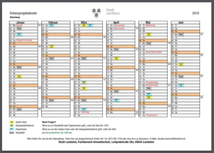 Waste Collection Schedule as PDF